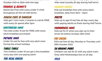 October Half Term - Kids Meals Free (or for £1) featured image